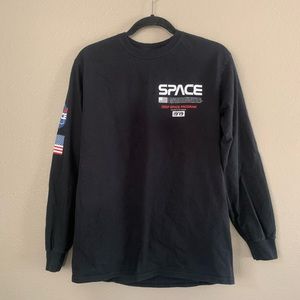 Black long sleeve space shirt